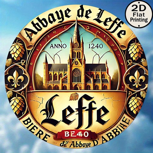 Leffe beer logo tin - leffe,