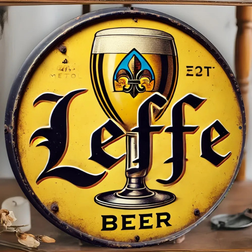 Leffe vintage beer metal wall - leffe,