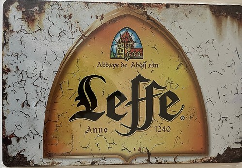 Leffe beer metal - 8”x, 12”