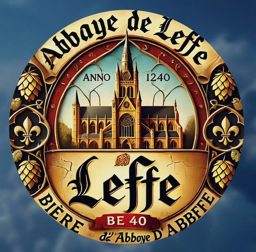 Leffe beer logo metal - leffe, wall